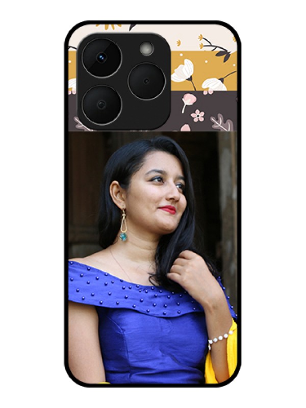 Custom Realme Narzo 90 5G Custom Glass Phone Case - Stylish Floral Design