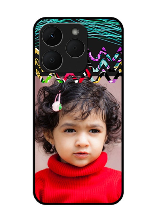 Realme Narzo 90 5G Custom Glass Phone Case - Neon Abstract Design