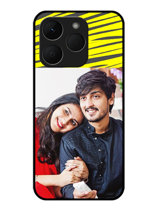 Custom Realme Narzo 90 5G Custom Glass Phone Case - Yellow Abstract Design