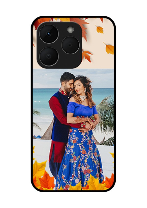 Realme Narzo 90 5G Custom Glass Phone Case - Autumn Maple Leaves Design
