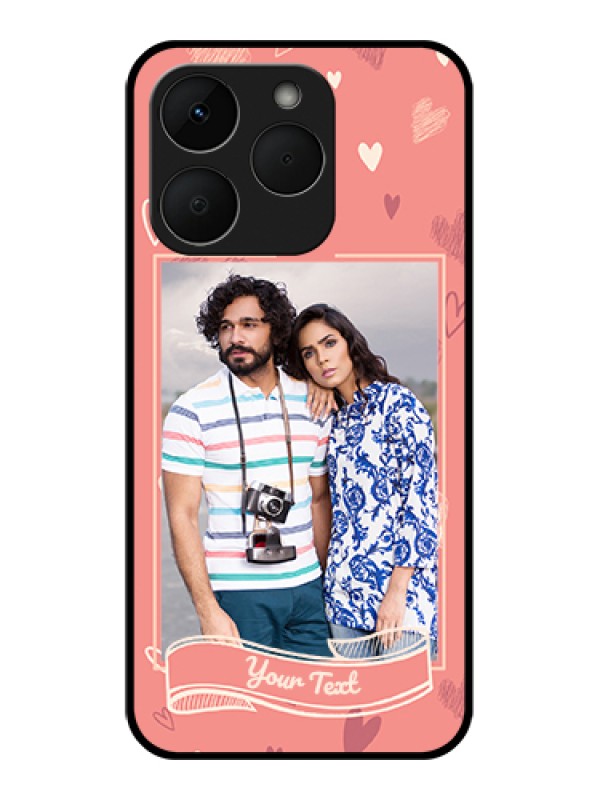 Custom Realme Narzo 90 5G Custom Glass Phone Case - Love Doodle Art Design