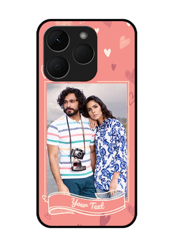 Realme Narzo 90 5G Custom Glass Phone Case - Love Doodle Art Design