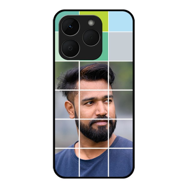 Realme Narzo 90 5G Custom Glass Phone Case - With White Box Pattern Realme Narzo 90 5G Custom Glass Phone Case - With White Box Pattern