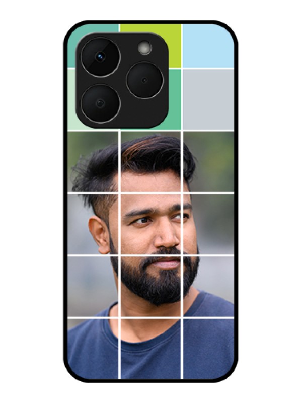 Custom Realme Narzo 90 5G Custom Glass Phone Case - With White Box Pattern