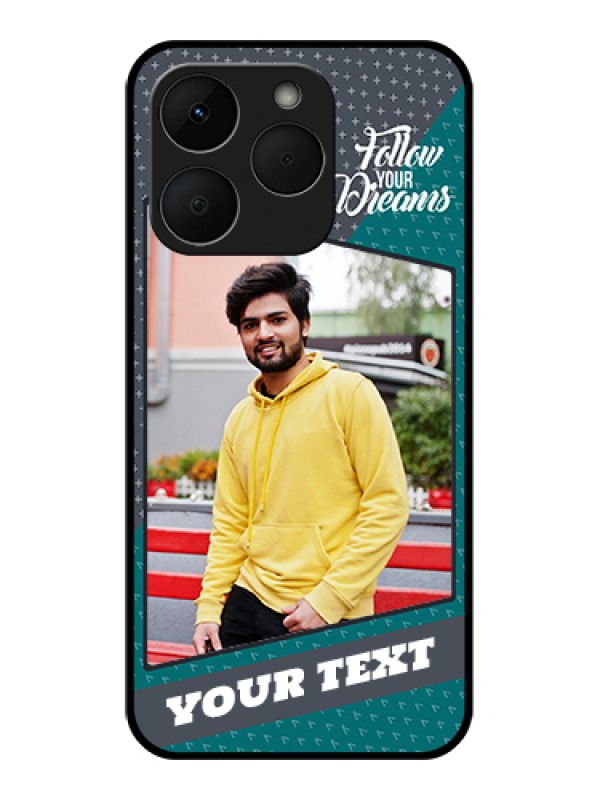 Custom Realme Narzo 90 5G Custom Glass Phone Case - Background Pattern Design With Quote