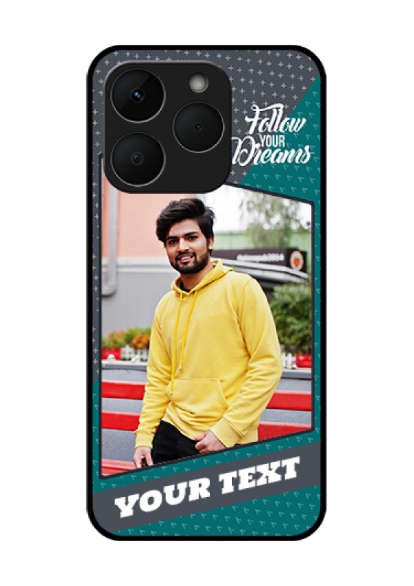 Realme Narzo 90 5G Custom Glass Phone Case - Background Pattern Design With Quote