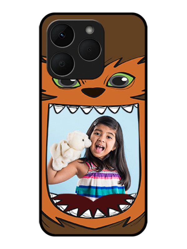 Custom Realme Narzo 90 5G Custom Glass Phone Case - Owl Monster Back Case Design