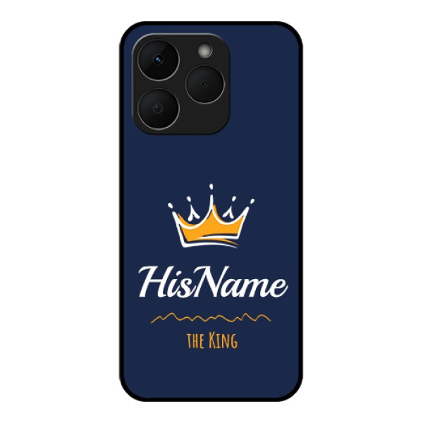 Realme Narzo 90 5G Custom Glass Phone Case - King With Name Design