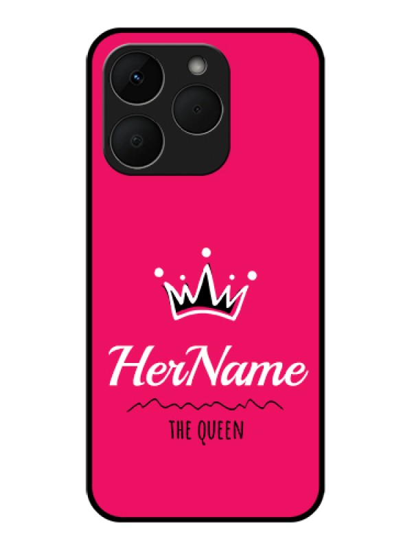 Custom Realme Narzo 90 5G Custom Glass Phone Case - Queen With Name Design