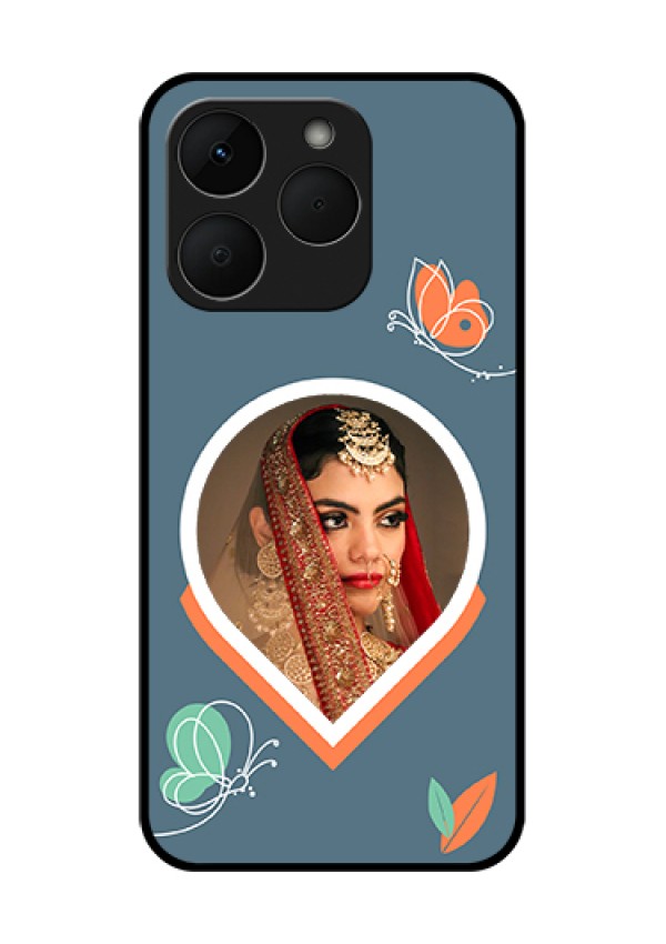 Realme Narzo 90 5G Custom Glass Phone Case - Droplet Butterflies Design
