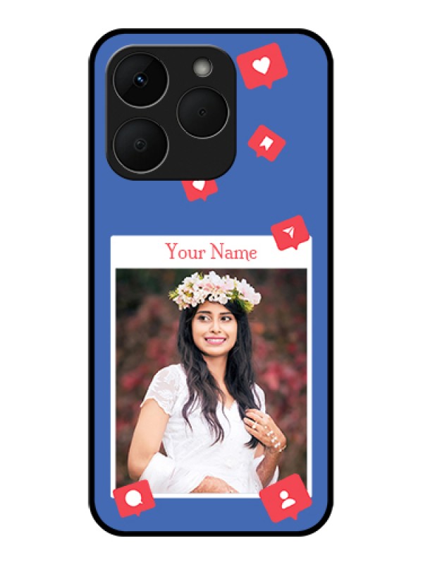 Custom Realme Narzo 90 5G Custom Glass Phone Case - Like Share And Comment Design