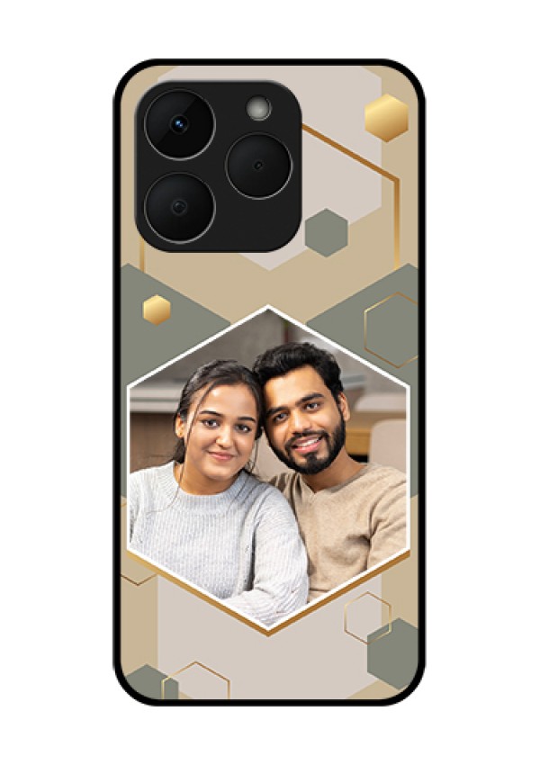 Realme Narzo 90 5G Custom Glass Phone Case - Stylish Hexagon Pattern Design