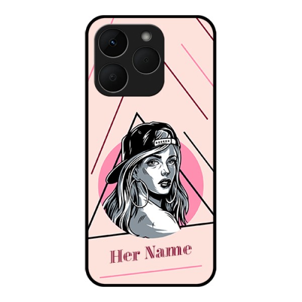 Realme Narzo 90 5G Custom Glass Phone Case - Rockstar Girl Design