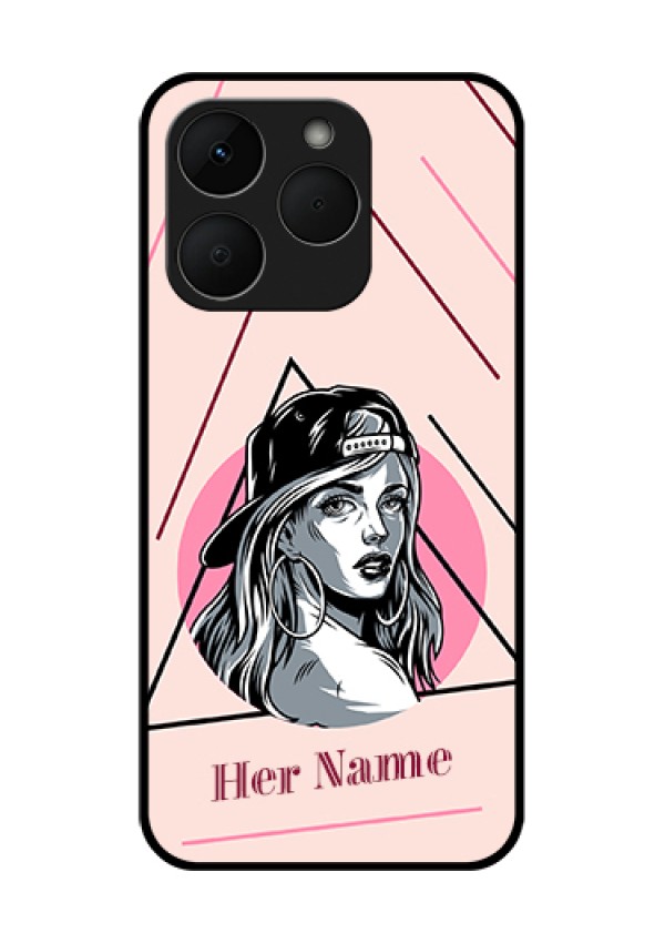 Realme Narzo 90 5G Custom Glass Phone Case - Rockstar Girl Design