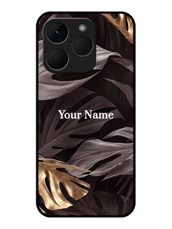 Custom Realme Narzo 90 5G Custom Glass Phone Case - Wild Leaves Digital Paint Design