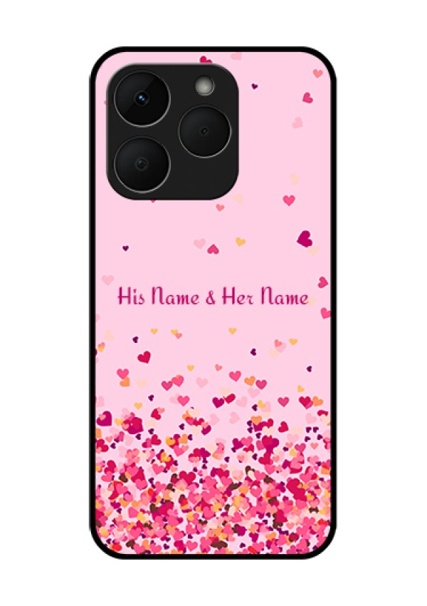 Realme Narzo 90 5G Custom Glass Phone Case - Floating Hearts Design