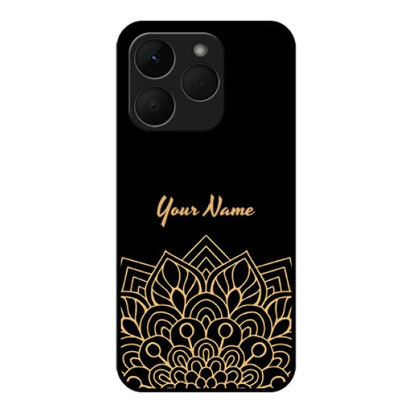Realme Narzo 90 5G Custom Glass Phone Case - Golden Mandala Design