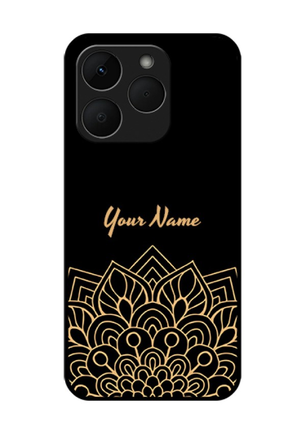 Realme Narzo 90 5G Custom Glass Phone Case - Golden Mandala Design