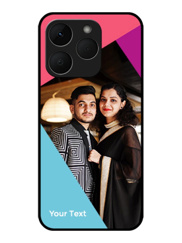 Custom Realme Narzo 90 5G Custom Glass Phone Case - Stacked Triple Colour Design