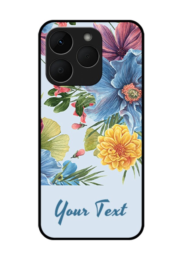 Realme Narzo 90 5G Custom Glass Phone Case - Stunning Watercolored Flowers Painting Design