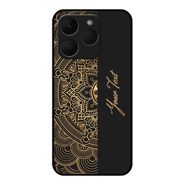 Realme Narzo 90 5G Custom Glass Phone Case - Mandala Art With Custom Text Design Realme Narzo 90 5G Custom Glass Phone Case - Mandala Art With Custom Text Design