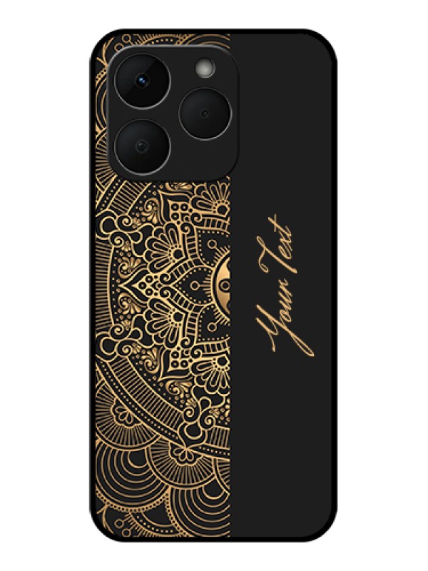 Custom Realme Narzo 90 5G Custom Glass Phone Case - Mandala Art With Custom Text Design