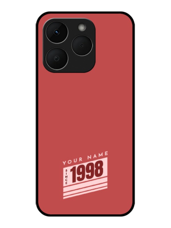 Custom Realme Narzo 90 5G Custom Glass Phone Case - Red Custom Year Of Birth Design