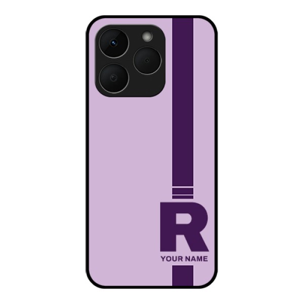 Realme Narzo 90 5G Custom Glass Phone Case - Simple Dual Tone Stripe With Name Design Realme Narzo 90 5G Custom Glass Phone Case - Simple Dual Tone Stripe With Name Design