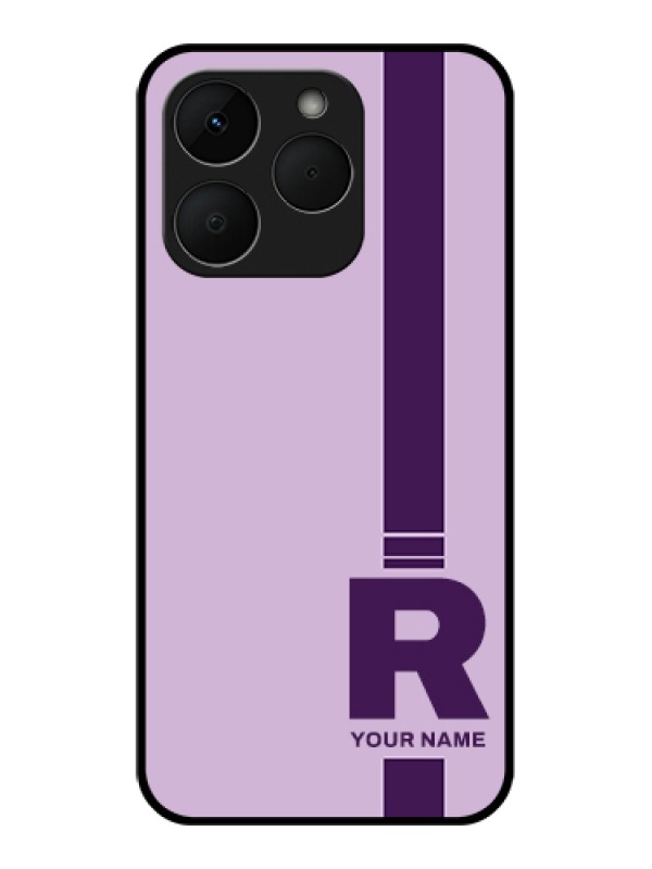 Custom Realme Narzo 90 5G Custom Glass Phone Case - Simple Dual Tone Stripe With Name Design