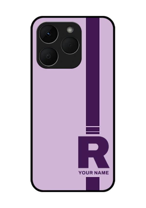 Realme Narzo 90 5G Custom Glass Phone Case - Simple Dual Tone Stripe With Name Design