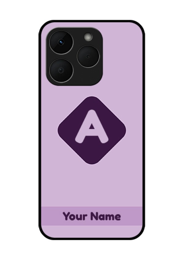 Realme Narzo 90 5G Custom Glass Phone Case - Custom Letter In Curved Badge Design