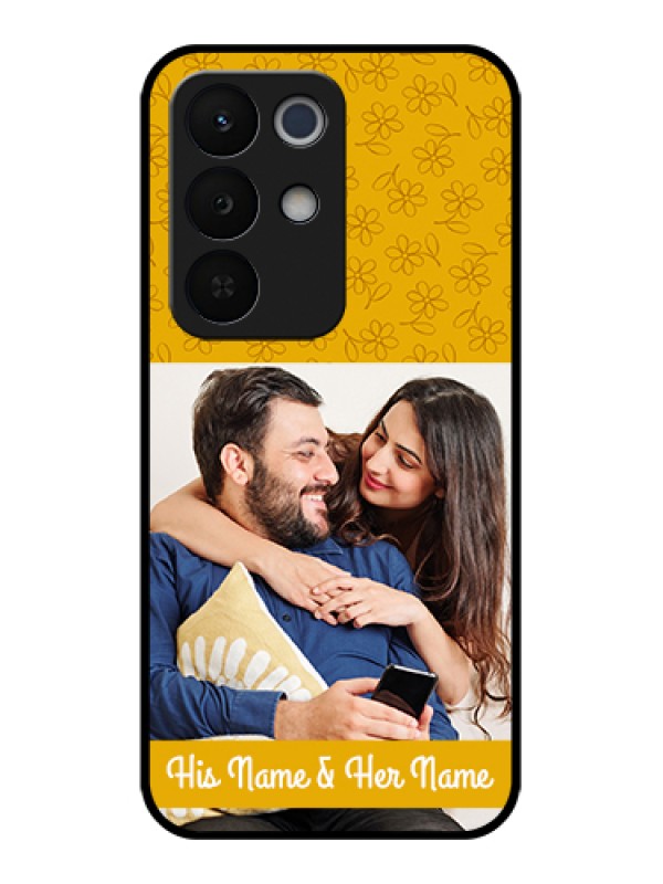 Custom Realme Narzo 90X 5G Custom Glass Phone Case - Yellow Floral Design