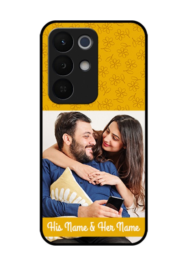 Realme Narzo 90X 5G Custom Glass Phone Case - Yellow Floral Design