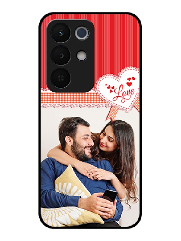 Custom Realme Narzo 90X 5G Custom Glass Phone Case - Red Love Pattern Design
