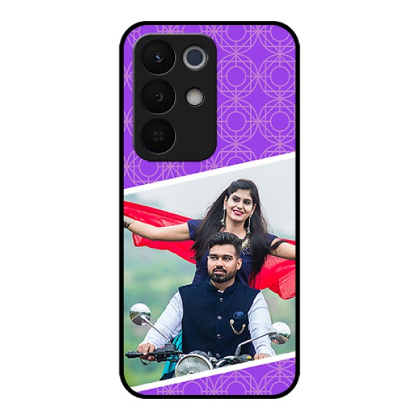 Realme Narzo 90X 5G Custom Glass Phone Case - Violet Color Pattern Design Realme Narzo 90X 5G Custom Glass Phone Case - Violet Color Pattern Design