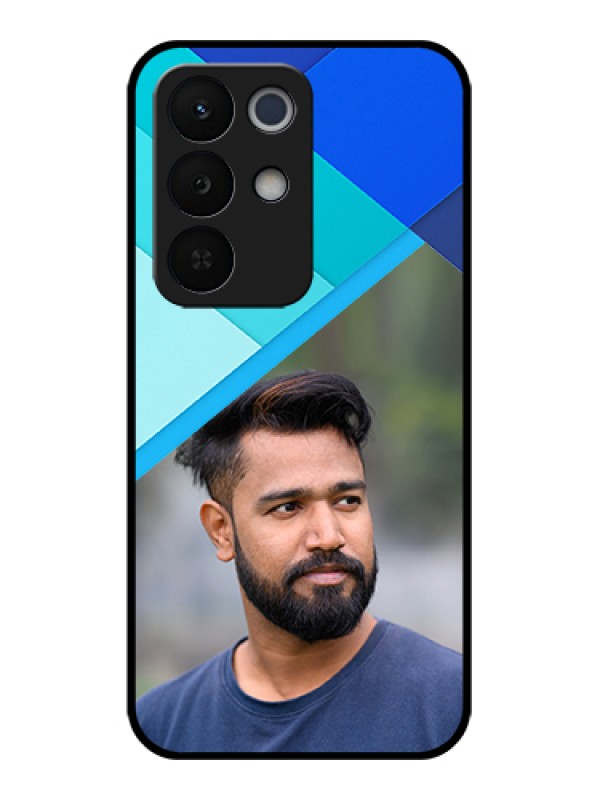 Custom Realme Narzo 90X 5G Custom Glass Phone Case - Blue Pattern Design