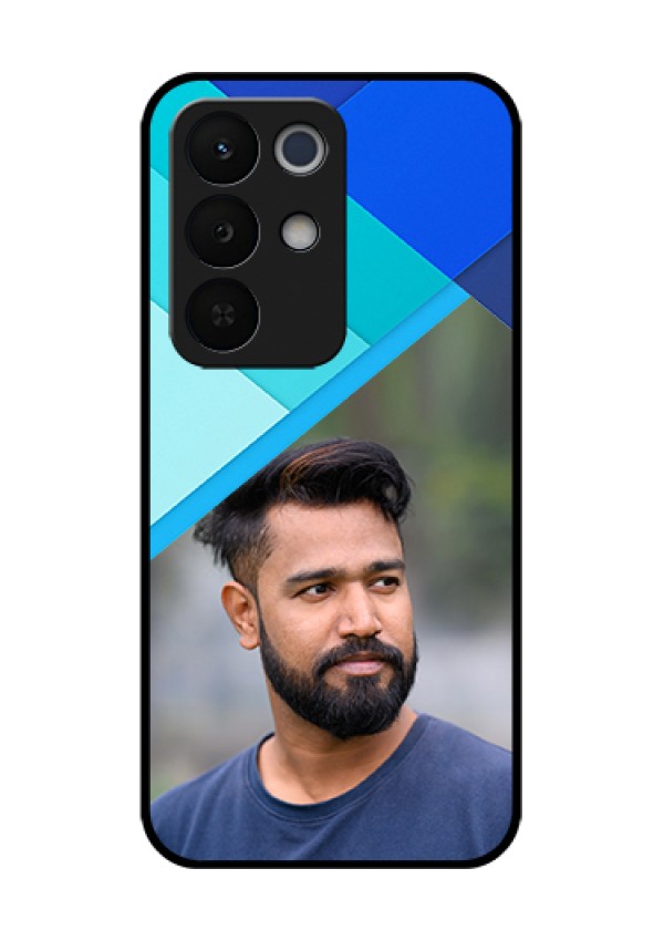 Realme Narzo 90X 5G Custom Glass Phone Case - Blue Pattern Design