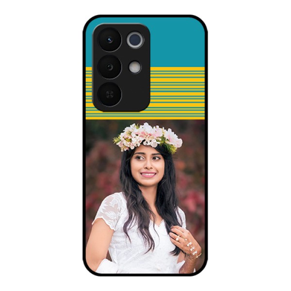 Realme Narzo 90X 5G Custom Glass Phone Case - Yellow & Blue Design