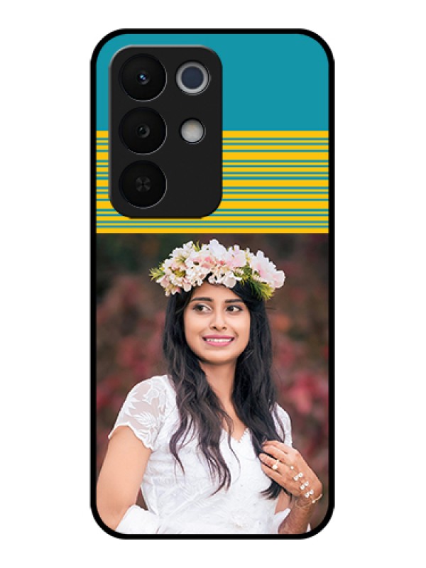Custom Realme Narzo 90X 5G Custom Glass Phone Case - Yellow & Blue Design