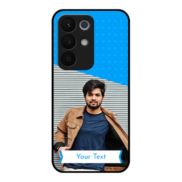 Realme Narzo 90X 5G Custom Glass Phone Case - Simple Blue Color Design Realme Narzo 90X 5G Custom Glass Phone Case - Simple Blue Color Design
