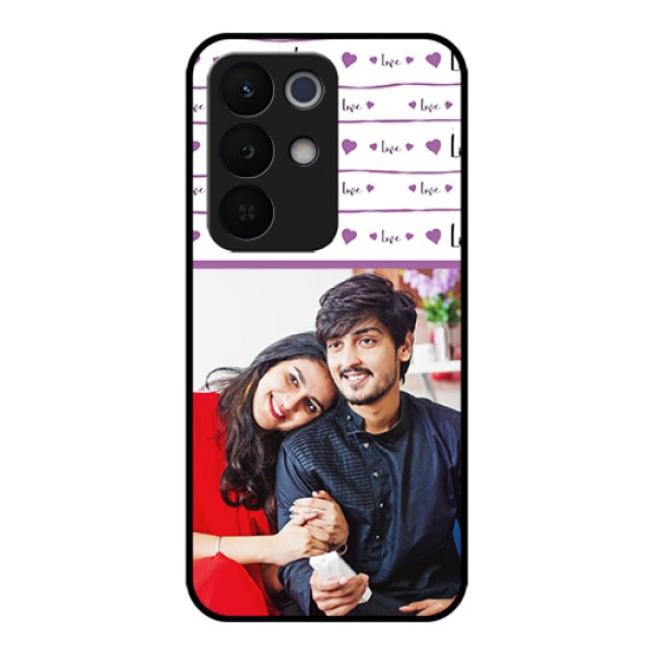 Realme Narzo 90X 5G Custom Glass Phone Case - Couples Heart Design