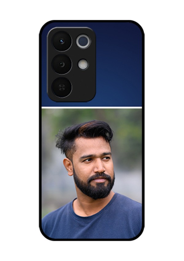 Realme Narzo 90X 5G Custom Glass Phone Case - Simple Royal Blue Design