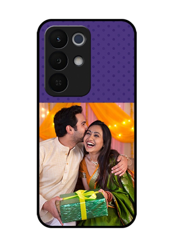 Realme Narzo 90X 5G Custom Glass Phone Case - Violet Colored Pattern Design