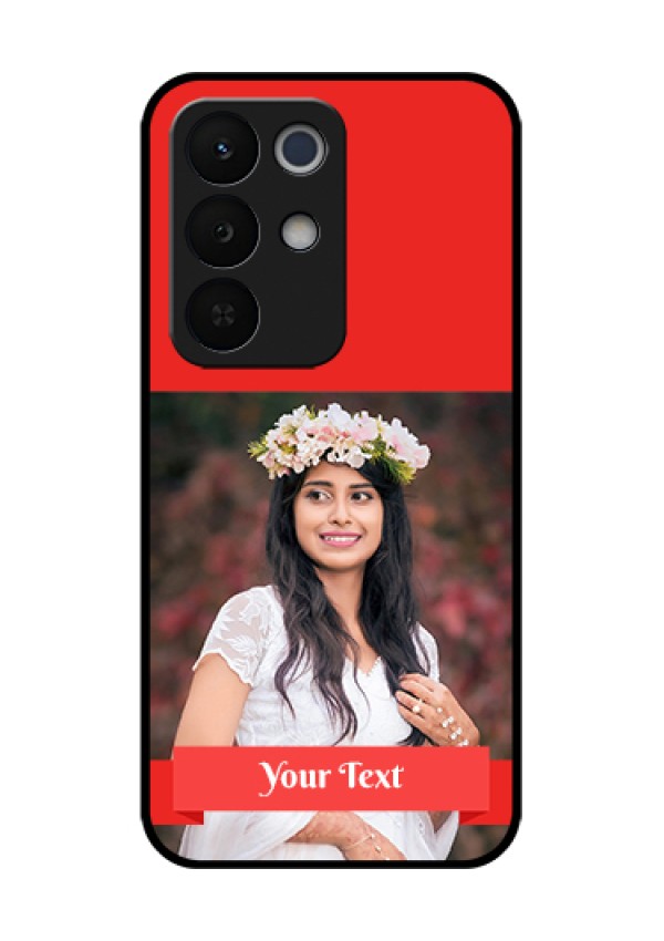 Realme Narzo 90X 5G Custom Glass Phone Case - Simple Red Color Design