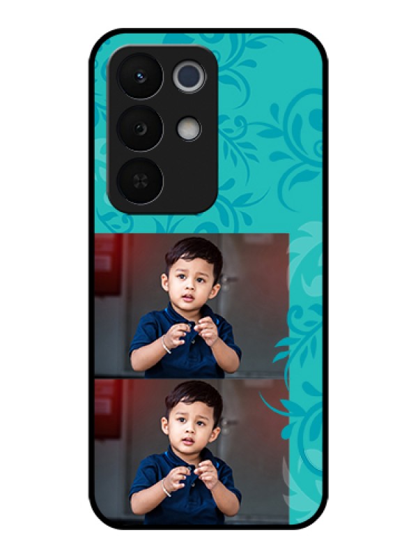 Custom Realme Narzo 90X 5G Custom Glass Phone Case - With Photo And Green Floral Design