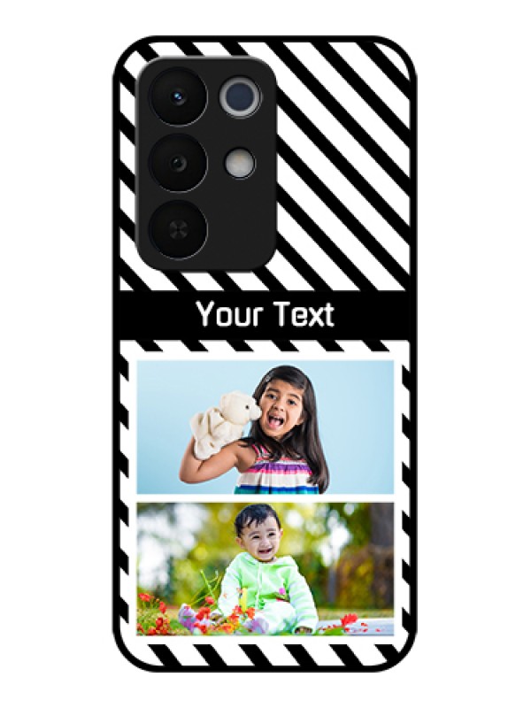 Custom Realme Narzo 90X 5G Custom Glass Phone Case - Black And White Stripes Design