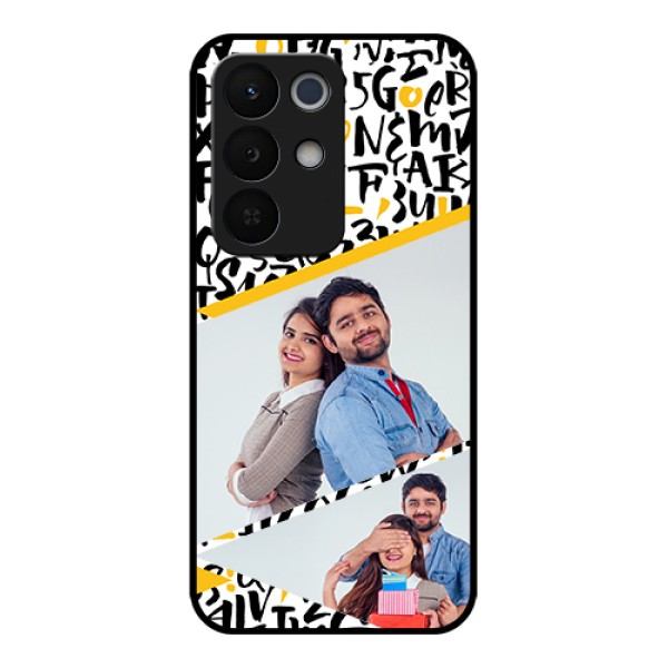 Realme Narzo 90X 5G Custom Glass Phone Case - Letters Pattern Design