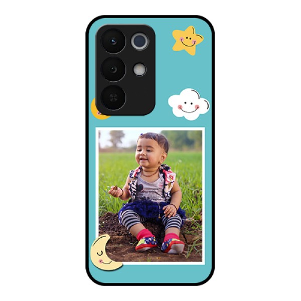 Realme Narzo 90X 5G Custom Glass Phone Case - Smiley Kids Stars Design Realme Narzo 90X 5G Custom Glass Phone Case - Smiley Kids Stars Design