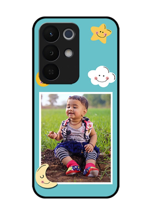 Realme Narzo 90X 5G Custom Glass Phone Case - Smiley Kids Stars Design