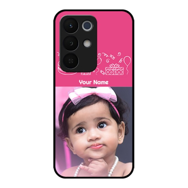 Realme Narzo 90X 5G Custom Glass Phone Case - With Birthday Line Art Design Realme Narzo 90X 5G Custom Glass Phone Case - With Birthday Line Art Design